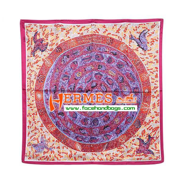 Hermes 100% Silk Square Scarf Pink HESISS 90 x 90